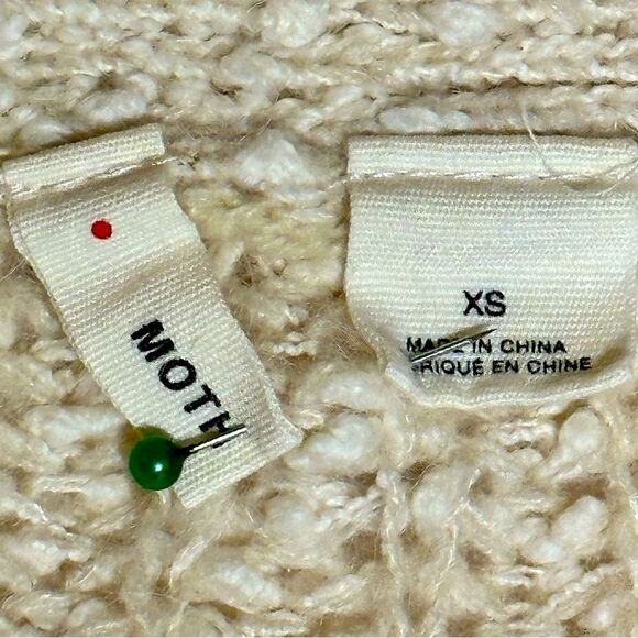 Anthropologie Moth Textured Asymmetric Sweater with a touch of Alpaca Sz XS - Picture 4 of 7